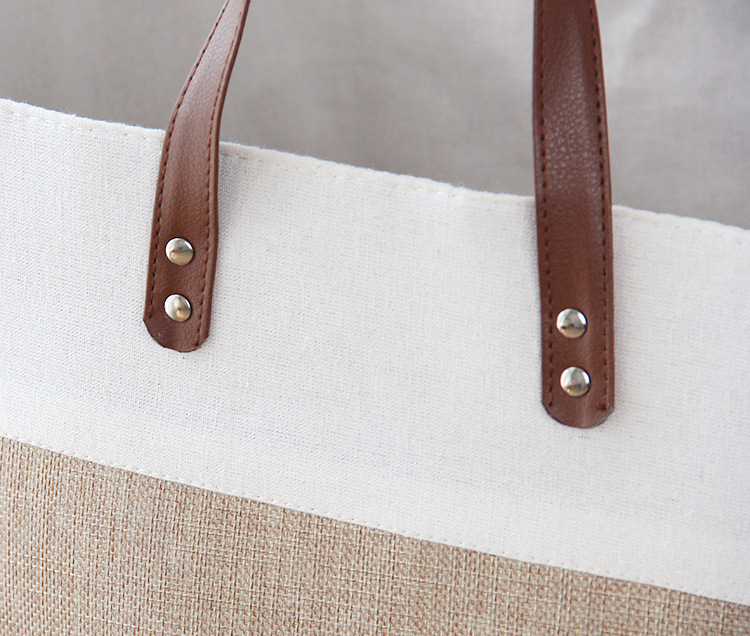 Large Linen Laundry Basket with Handles image 4