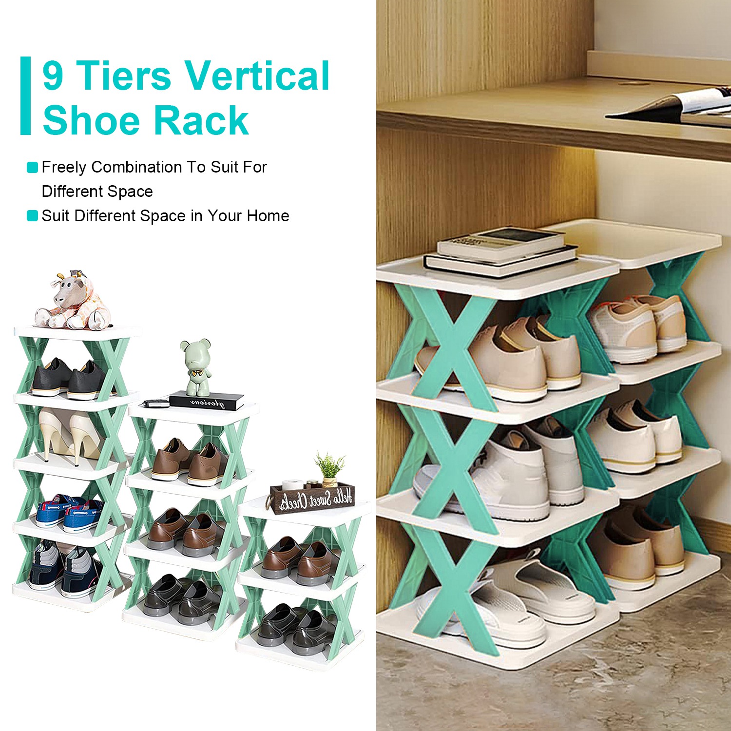 9-Tier Narrow Shoe Rack for Small Entryways & Apartments image 9